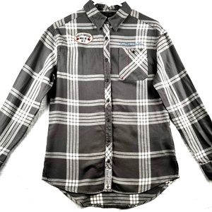 Harley-Davidson Women's Eagle Graphic Plaid Long Sleeve Shirt 100% Cotton Sz S